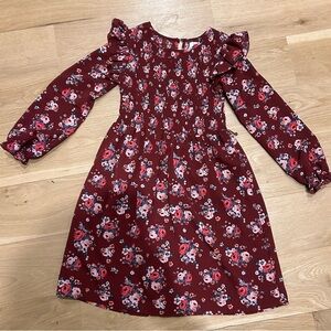 Speechless Kids Burgandy Red Pink Floral Dress Size 6
